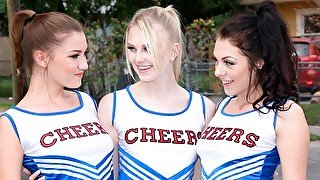 Cheerleaders Riley Mae, Lily Rader, Megan Sage all get fucked