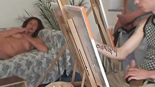 Granny pleases two young painters