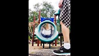 MILF plays on playground