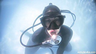 Scuba Diving Masturbation in Rubber Gear