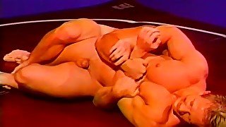 Naked guys wrestle erotically and suck dick