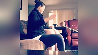 (f/m) Over The Couch Paddling &amp; Over Her Knee Hand Spanking