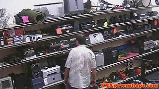 Ebony pawnee fucks for cash at pawnshop