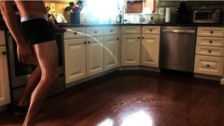 HOUSESITTING III - PISSING ALL OVER THE KITCHEN FLOOR!!