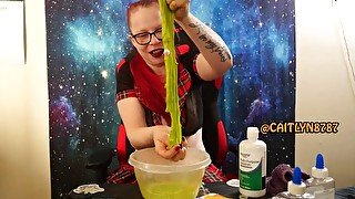 Caitlyn Makes Homemade Slime - Halloween