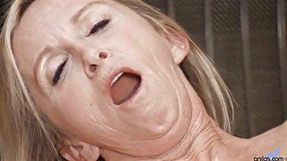 Sex hungry granny fucks stud