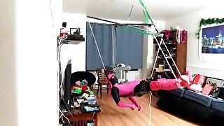 Sissy Self bondage sex swing