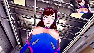 Overwatch futa Dva blowjob Taker POV