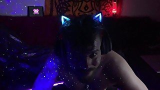 Catman Cumshots on His Cybercouch  / Virgin Solo Masturbation Universe