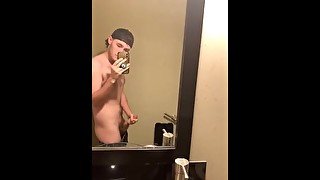 Mirror jerk off