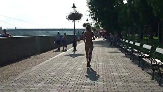 Spectacular public nudity with crazy babe laura