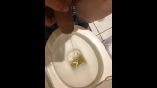 Big teen dick empties bladder