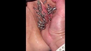 Pierced and tattoot pussy fisting