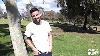 Well dressed gay guy picked up in a park and brought home to fuck