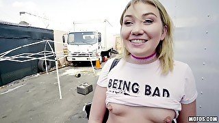 Coquettish Blond Hair Babe Fucks For Money 1 - Public Pickups