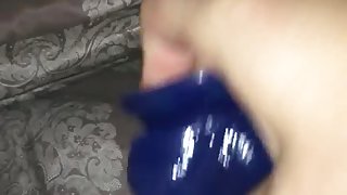 18yo Fat hairy pussy gets a dildo