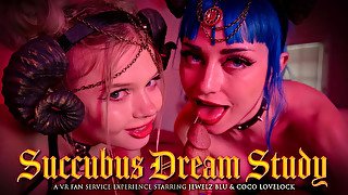 Succubus Dream Study - Cosplay Mff Threesome Pov With Coco Lovelock And Jewelz Blu