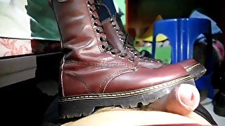 Hd Cock crush & handjob in large dr martens boots Pov #2