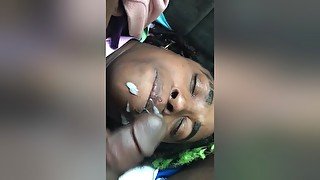 Ebony Slut Gets A Facial By Me - Barely Legal