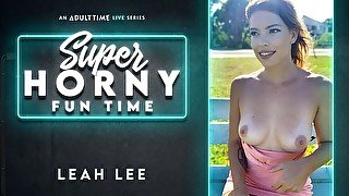 Impressive hottie Leah Lee opens her little pussy in solo mode