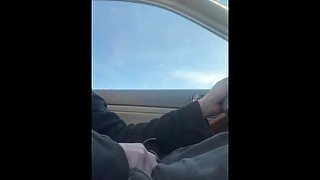 Jerking off while I drive. Huge Cumshot