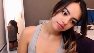 Chubby teen Samora Storm striptease dildo masturbation