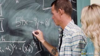 Breasty teacher fucks a young cock and solves a major math problem