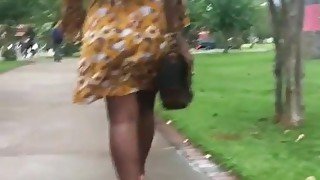 Yellow SunDress Ebony Jiggly Booty Clap SloMo Ending