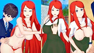 【エロゲーコイカツ！】Naruto(ナルト疾風伝) うずまきクシナ3DCG巨乳アニメ動画[Hentai Game Koikatsu! Kushina Uzumaki (Anime 3DCG Video