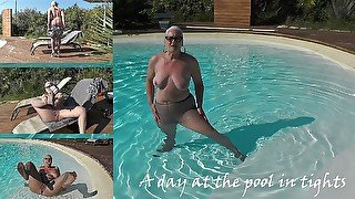 A day at the pool in tights