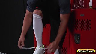 Hunk gay athletes sucks dick in the locker room and fucks in the ass