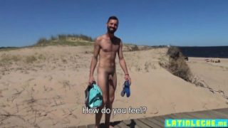 Horny latinos fuck outdoor and later enjoy bareback fun