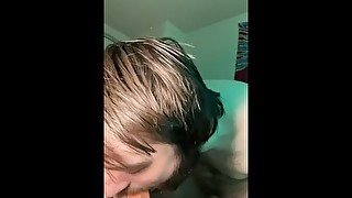 first time sucking a dildo!! Gets super wet