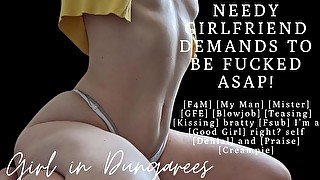 ASMR  I missed your cock so much! Now fuck me!  Needy Girlfriend  Blowjob and Creampie  2 for 1