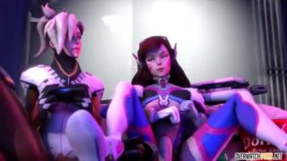 Overwatch heroes enjoy hard pussy sex and blowjob