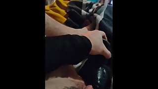 trans tdick throbbing and cumming after stretching with a thick uncut toy