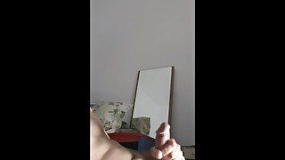 Quick cumshot with moaning in portrait