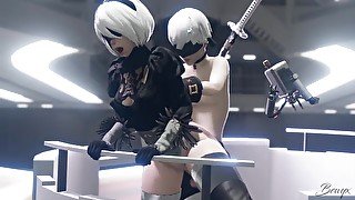 Yorha 2B Fucked Against the Elevator