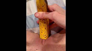 I fucked myself with a banana. It felt so good. Do you like bananas? Трахнула себя бананом