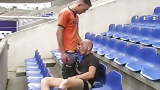 Fucked by straight Arab in stadium