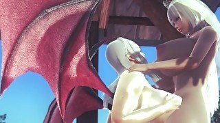 Demon fucked by futa big dicked Angel