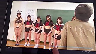 masturbation while Watching a hentai Japanese video  of school girls