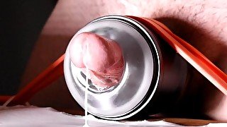 ASMR fleshlight fuck , close up cumshot slow motion