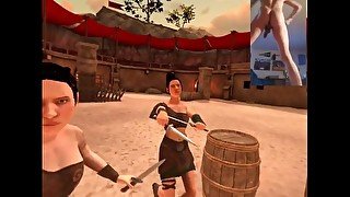 Nude Gladiator Life - ep1 Justin gets gangbanged in the arena