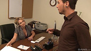 Foxy milf gets bonked by her hung employee in the office