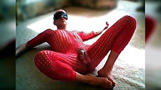 0259 crossdresser slideshow red Nylons Catsuit Nylonboy nude