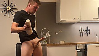 Big ride with my fleshlight Madison Ivy and huge cumshot without hands help