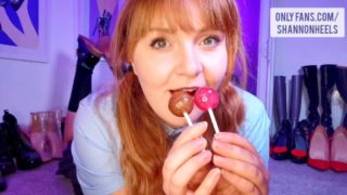 Tasting my Pussy and Ass with Lollipops I got for Giving a Boy a Blowjob