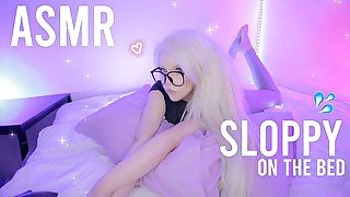 HOT ASMR 💦🌈 SLOPPY TRIGGERS ON THE BED