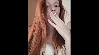 smoking redhead